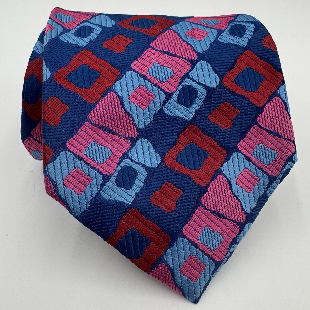 Vintage Prince Igor by Burma Neck Tie Men Geometric Textured Career Party Office